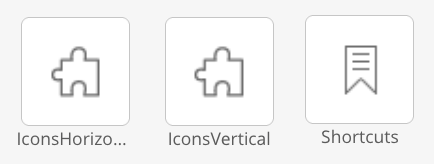 Icons Horizontal, Icons Vertical, Shortcuts